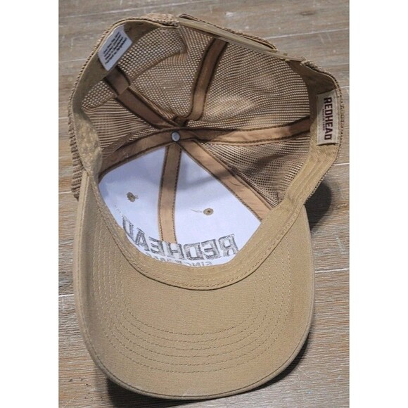 RedHead Embroidered Logo Hat Mesh-Back Cap Brown Snapback - Picture 4 of 5